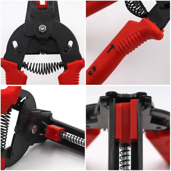Allecto - Pig Ring Pliers - M Clip Pliers - Ergonomisch en efficiënt - Rood - Bird Mesh Cage - Voor het bevestigen van gaas - 600 clips van Merkloos — afbeelding 5