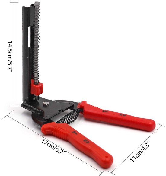 Allecto - Pig Ring Pliers - M Clip Pliers - Ergonomisch en efficiënt - Rood - Bird Mesh Cage - Voor het bevestigen van gaas - 600 clips van Merkloos — afbeelding 3