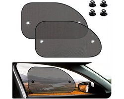 2 stuks - 65x38cm - Zonnescherm Auto - Zonwering Auto - 180掳 draaibaar - Zonwering auto kinderen - Zonwering Raam - Auto Zonnescherm - Zonnescherm Auto Zijruit - Uv Protectie - Zonwering Zijruiten - Met Zuignappen - Zwart