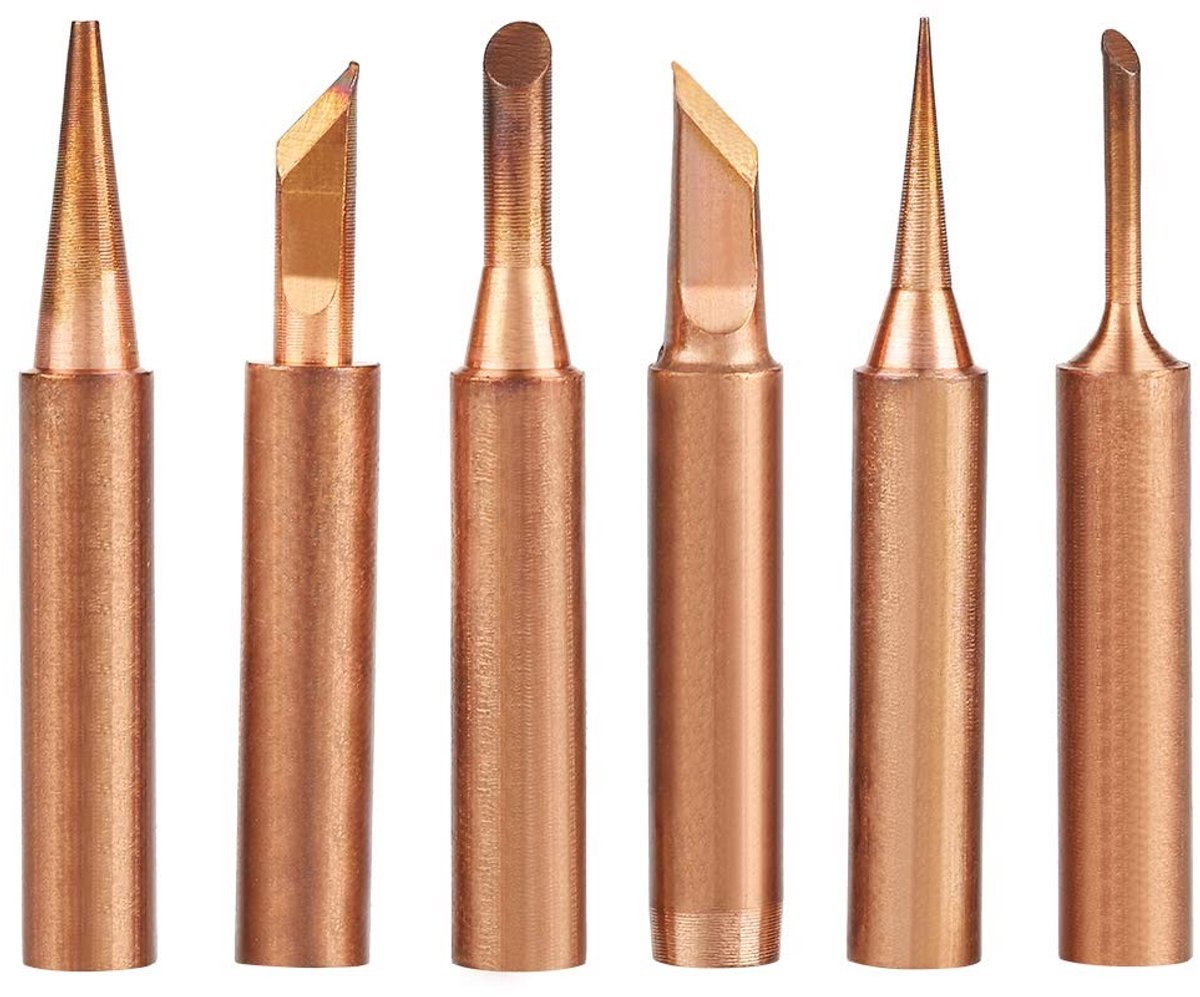 Dailygoody - Pointes De Fer À Souder - Soldeerpuntenset - Koper - 6 Stuks - Geschikt voor Lagere Temperatuur - Solderen - Diverse Soorten