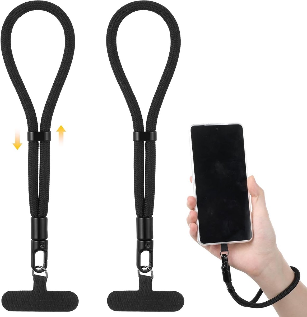 Verstelbare Polsband voor Telefoon, Sleutels en Camera's - Set van 2 - Polyester Anti-Verlies Smartphone Koord met Draagcomfort