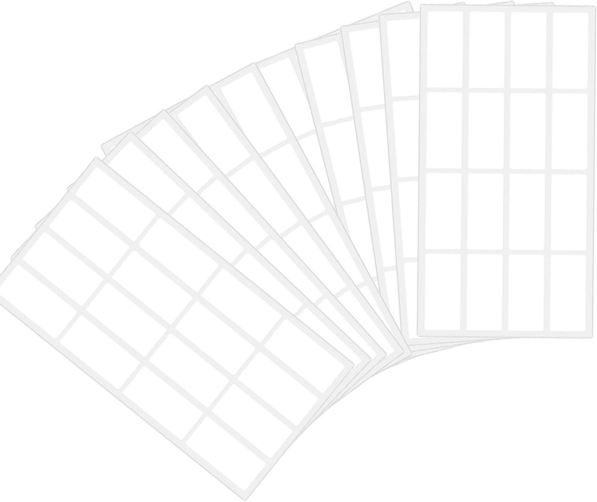 Set van 160 herbruikbare zelfklevende labels 15 x 30 mm, vierkant, watervast, ideaal voor thuis, school en kantoor