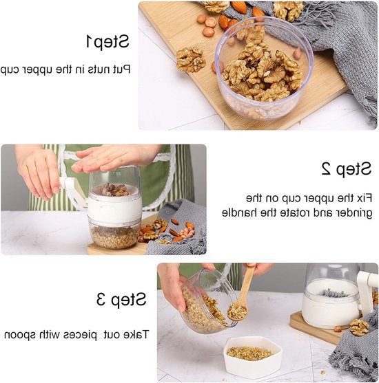 Handmatige Notenmolen met Handvat voor Noten, Pinda's en Bakken in de Keuken - Perfect voor Diverse Noten — afbeelding 2