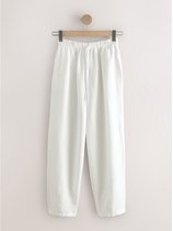 Next - Dames - N. Premium petite broek van linnen met wijde, ronde pijpen - Petite - Wit