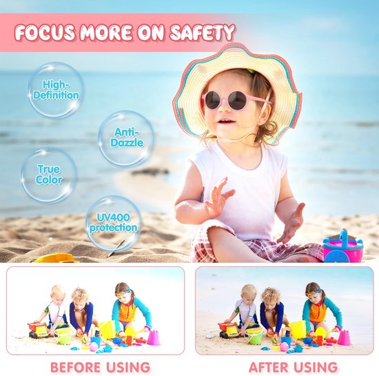 Dailygoody - Zonnebril - Gepolariseerd - UV400 Bescherming - Flexibel - Kinderzonnebril - Voor Baby's en Peuters - Geschikt voor 2 tot 5 jaar — afbeelding 3