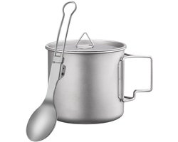 Dailygoody - Titanium kookset - Lichtgewicht campingpot - Ideaal voor outdoor kamperen - Compact en draagbaar - Voor wandelaars en backpackers - Perfe