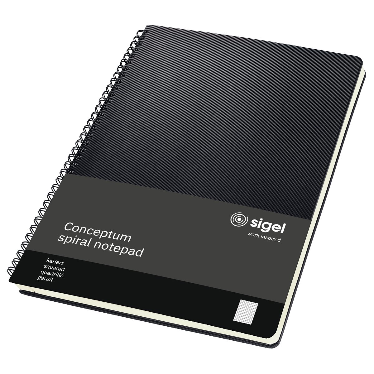 Dailygoody - Spiraal notitieboek - A4 formaat - Luxe hardcover - Zwart - Geruit notitieboek - Geschikt voor studenten - Conceptum model