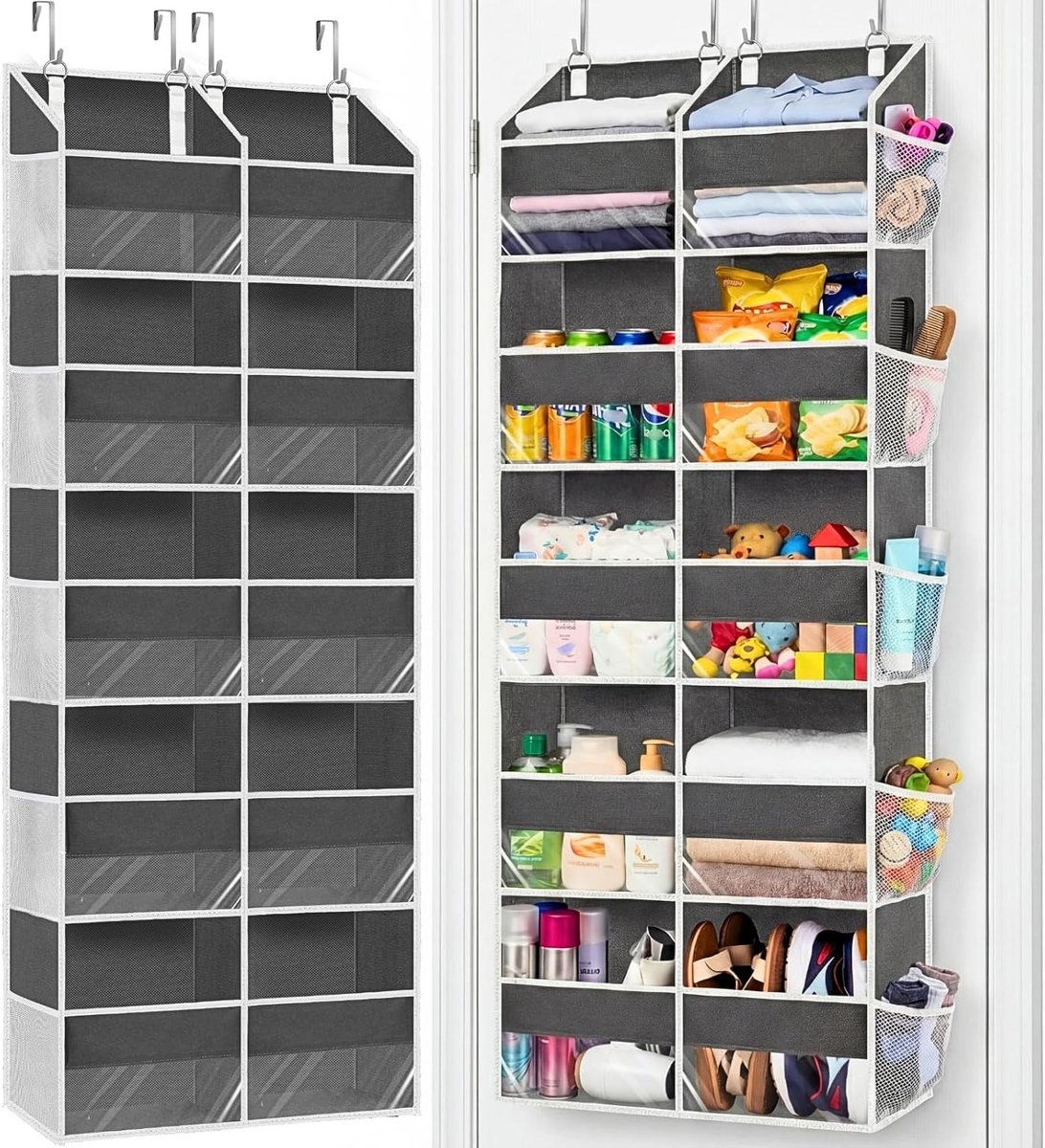 Extra grote achterdeur organizer met 5 niveaus en 10 compartimenten, ideaal voor kleding, speelgoed en luiers, tot 22,5 kg draagcapaciteit