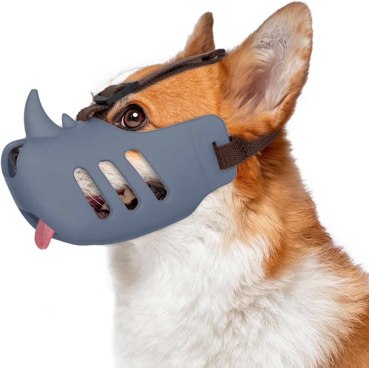 Ulisem - Bijtmuzzle - Soft neushoornmasker - Verstelbare banden - Ademende siliconen - Voorkomt bijten - Antiblaffen - Geschikt voor middelgrote honden - Kleuren S M L - Herbruikbaar - S