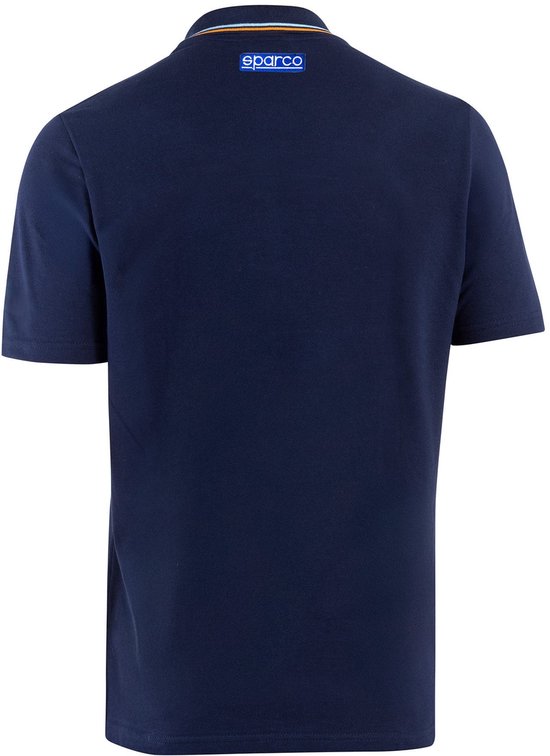 Sparco Gulf Gulf Piqué Poloshirt - Wit/Marineblauw/Lichtblauw van Sparco — afbeelding 3