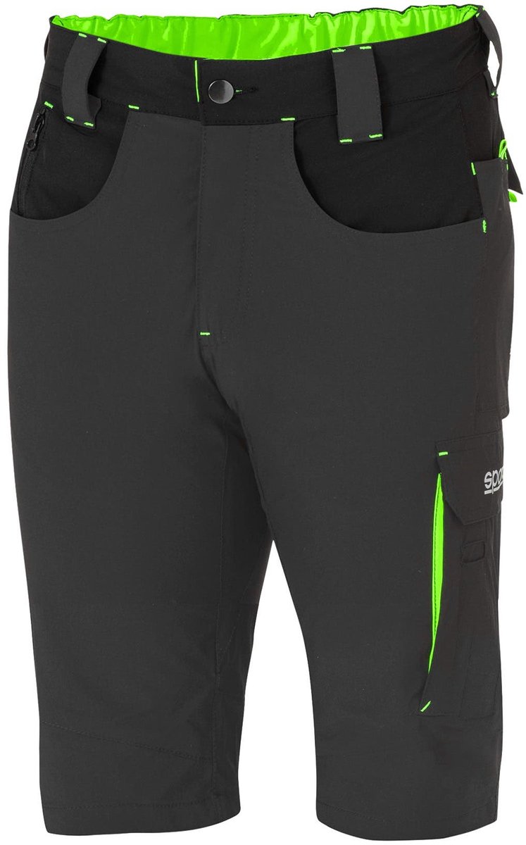Sparco Werkbroek Kort Tech Light Laredo - Zwart — Groen