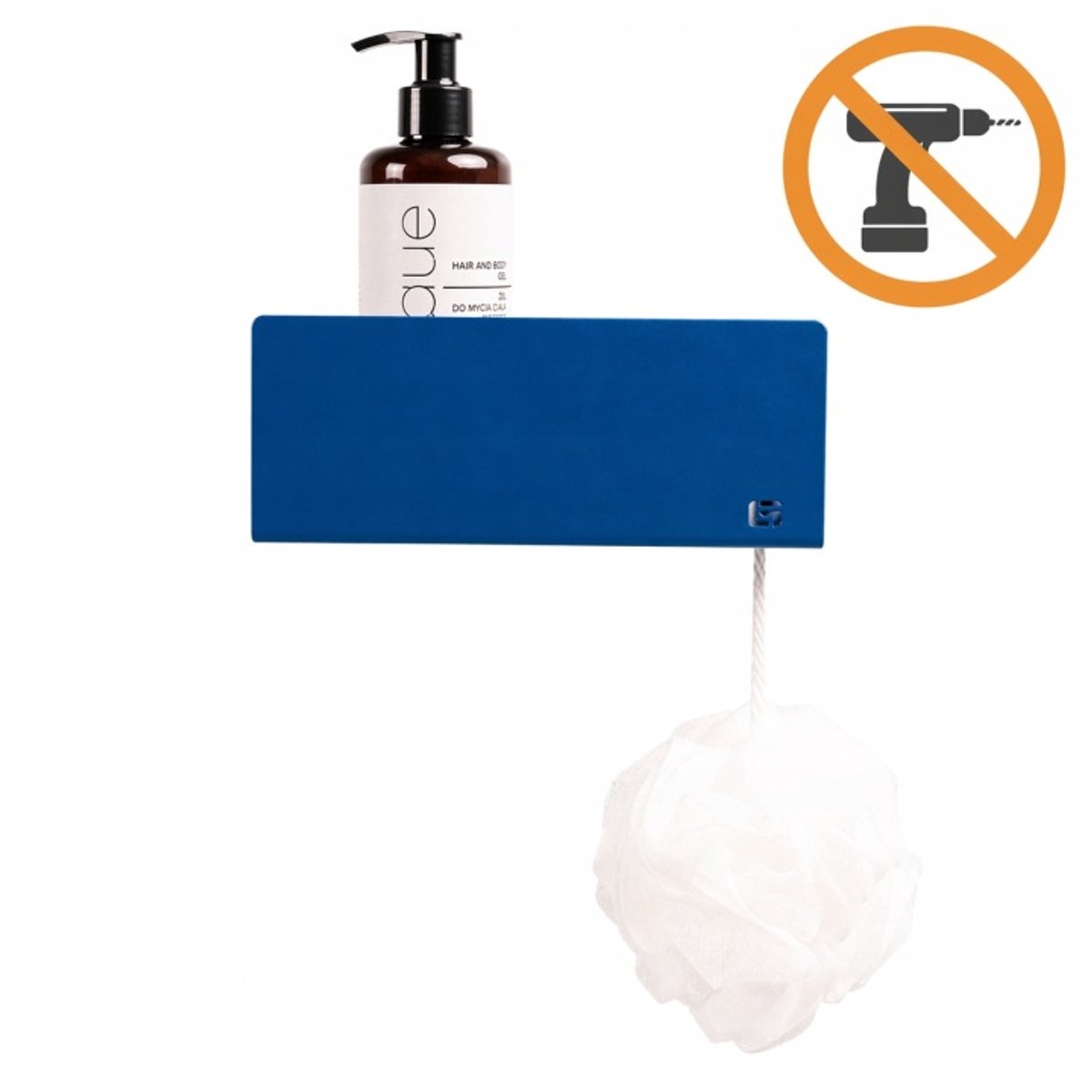 SlowDeco ISLA - Doucheplank - 20 cm - Blauw - Zelfklevend - Gepoedercoat aluminium