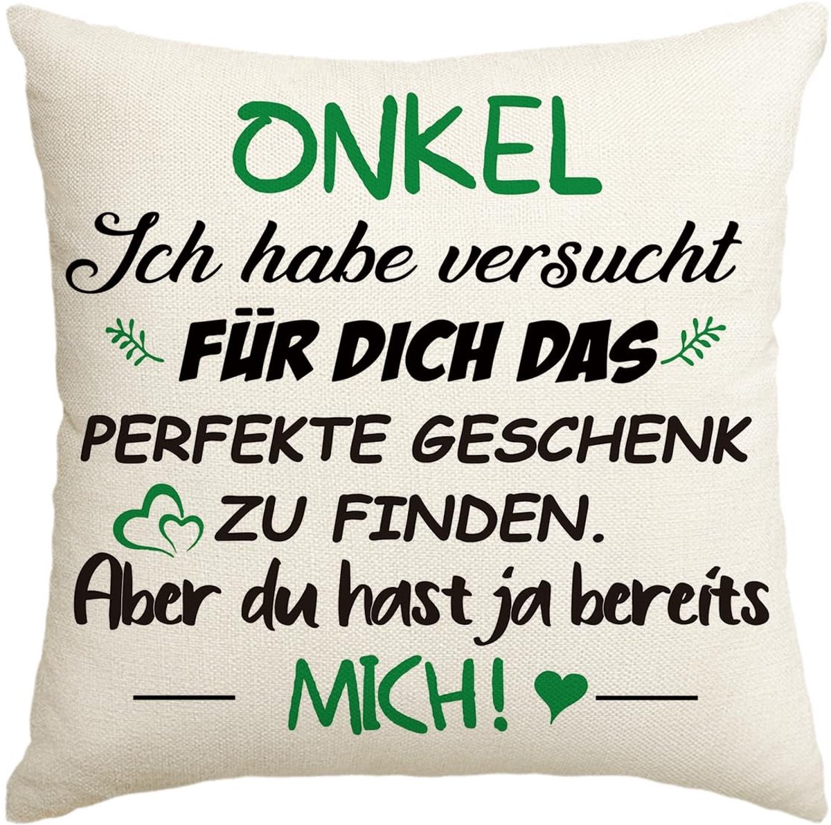 Dailygoody - Cadeau voor oom - Kussensloop 45 x 45 cm - Beste oom Verjaardagscadeaus - Sierkussenhoes - Kussen Decoratie - Geschikt voor woonkame