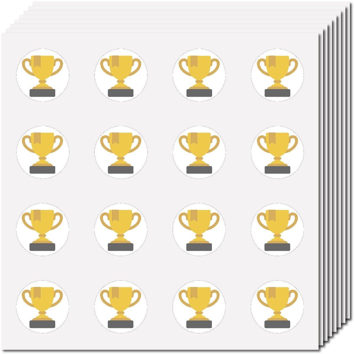 Dailygoody - Trofee stickers - Zelfklevende etiketten - Waterdicht en verwijderbaar - Ronde cartoon stippen - Geschikt voor ambachten - 128 stuks