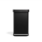 Simplehuman Rechthoekige Pedaalemmer - 45L - Met Zakkenhouder - Mat Zwart RVS
