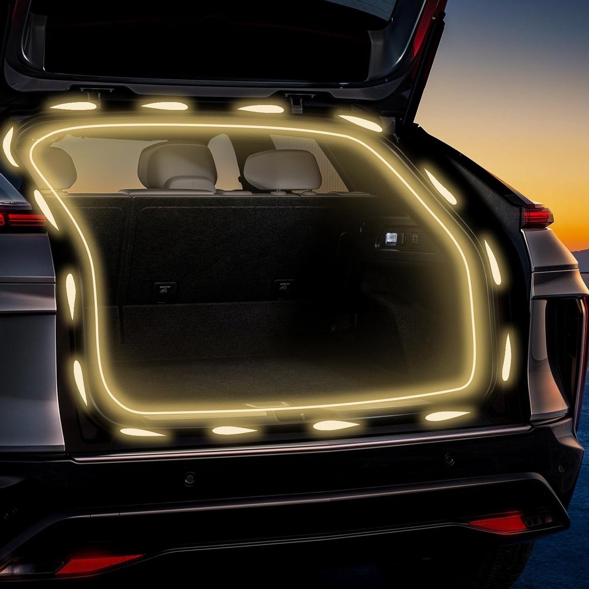 Verlichte LED Strip voor Auto Interieur en Kofferbak - Universele Sensorverlichting voor Auto Decoratie (Warm Dynamisch, 4 Meter)
