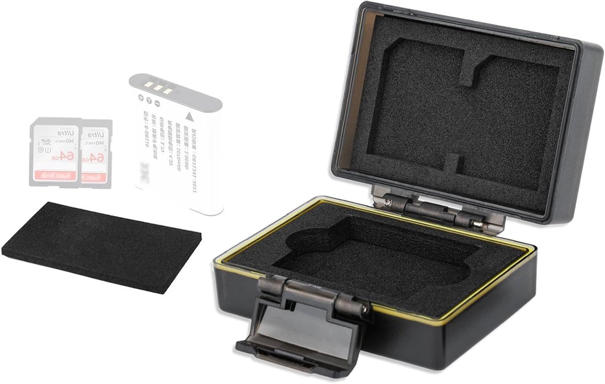 2 in 1 SD Kaart Houder en Accu voor Ricoh GRIII, Olympus TG-7, Compatibel met Diverse Camera's en Batterijen