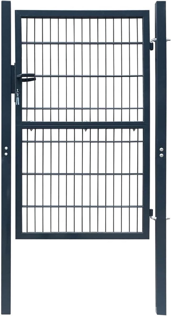 Tuinpoort - Hekwerk poort - Tuin afscheiden - Roestbestendig staal - 106x190 cm - Antracie