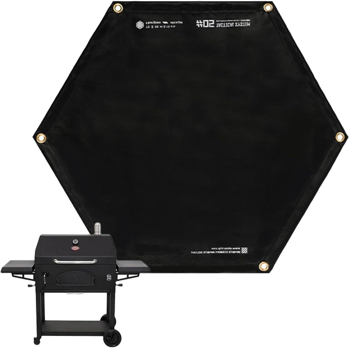 Vuurvaste mat - Ondergrond beschermer - Terras beschermen - Hittebestendig tot 550°C - 75x65 cm - Zwart