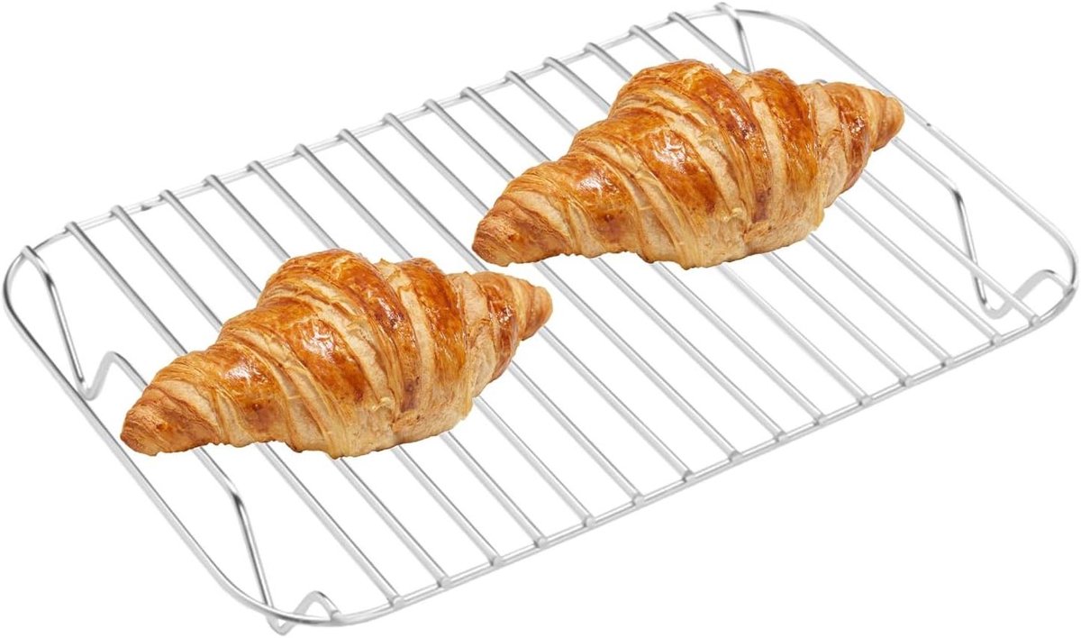 Verwarmingsrooster Hittebestendig rek Multifunctioneel koken Roestvrij staal 17 x 9 x 2 cm Zilverkleurig