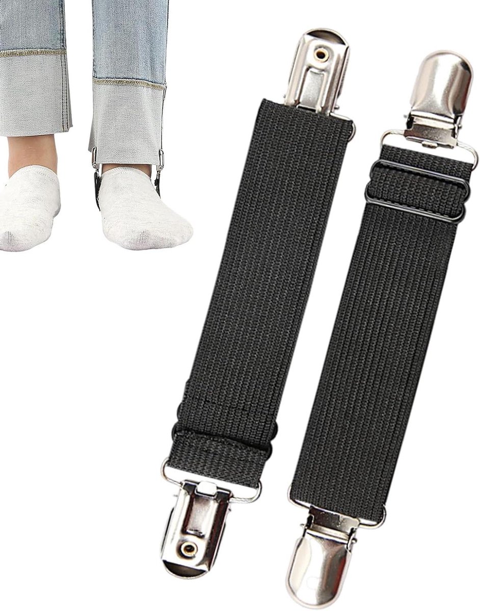 Broekbanden Laarsclips - Verstelbare Clips - Laarzen Dragen - Antislip Beugel - 2 Stuks - Zwart