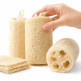 BOTC Loofah - Body Scrub Rol - Set van 3 stuks - 100% Plantaardig - Exfoliërend Lichaam - Schrobber voor Douche - Multifunctioneel voor Keuken