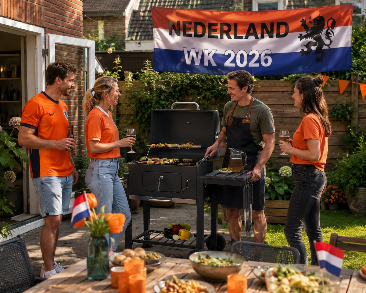 EVIQ - BBQ houtskool XL- Smoker Barbecue Valencia 2026 model - Barbeque Verstelbaar kolenrooster - Barbecues Zwart – foto 2