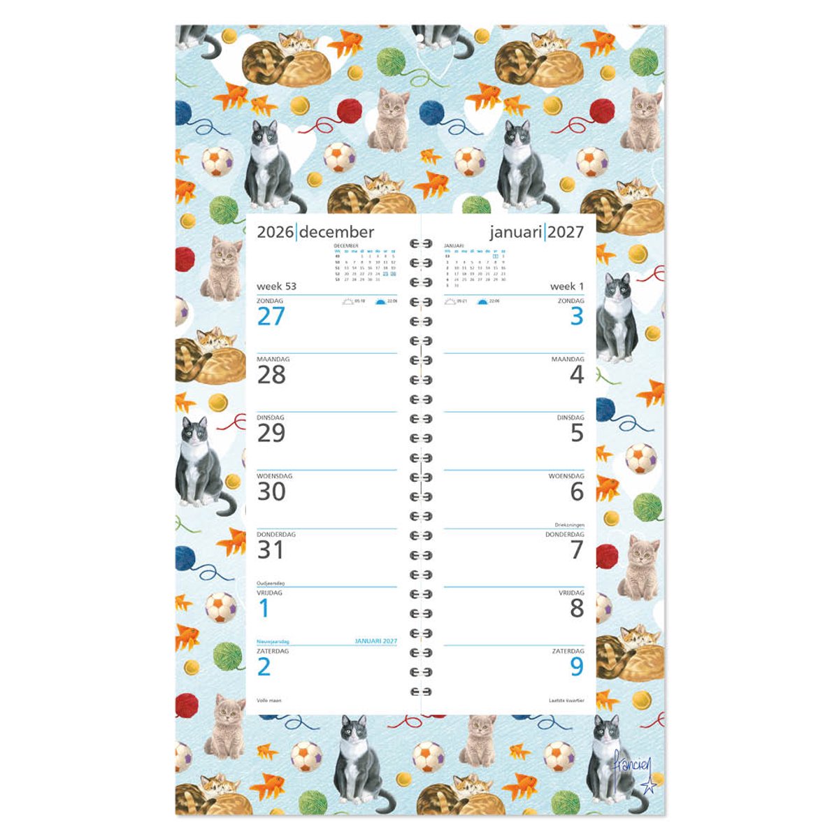 Franciens Katten Weekomleg op schild 2027 Blauwe Speelvreugde