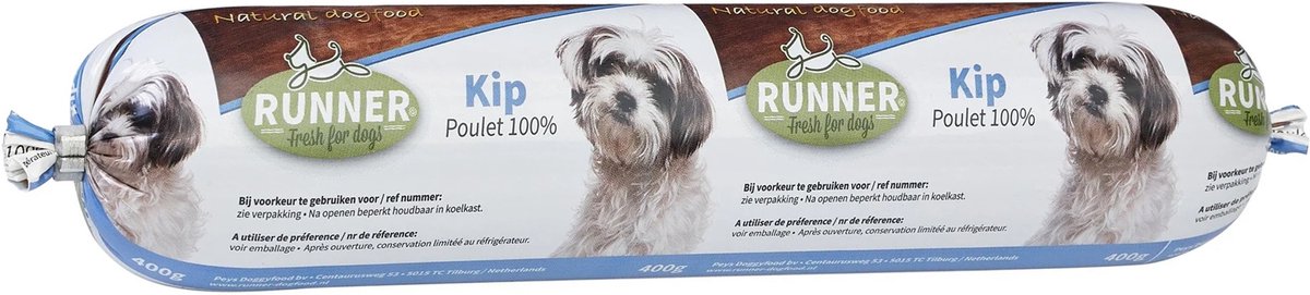 Runner worst kip doos 10 stuks x 400 gram