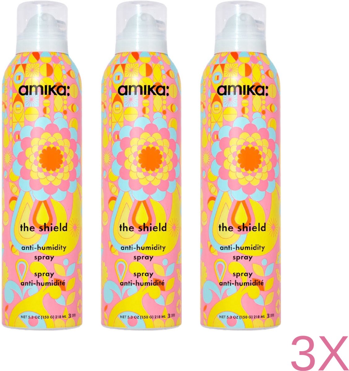 Amika - The Shield Antihumidity Spray - Haarspray - Haarverzorging - Voordeelverpakking - 3 Stuks - 3x 223 ml