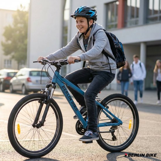 Berlin Bike Jongensfiets 24 inch - Mountainbike Kind 8-12 Jaar - 21 Versnellingen -Aluminium - Spatborden - Blauw — afbeelding 4