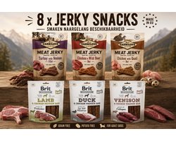 Carnilove Jerkys snackpakket alle 4 smaken 2 stuks van elk