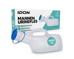 IDON® Urinaal - Urinaal Mannen - Urinefles - Plasfles - Urinaal voor Mannen - 1000 ML - Urinaal Mannen met Deksel - Lekvrije Afsluiting - Mobiel Toilet - Urinoir