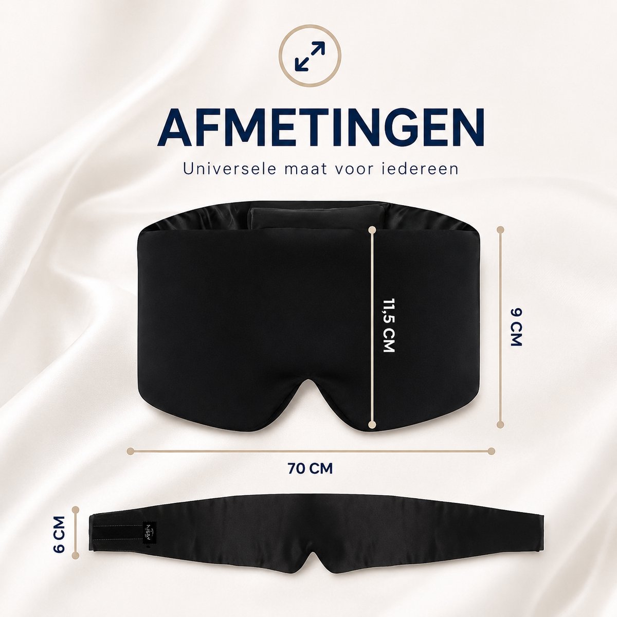 MySleepFit - Premium Zijden Slaapmasker - Silk Sleep Mask - 100% Verduisterend Oogmasker - Zwart - 22 momme 6A Grade Moerbei Zijde - Mulberry Silk — afbeelding 7