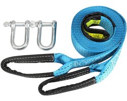 Sleepkabel - Sleeptouw Strape - Noodgeval Voertuig - Hoge Sterkte Nylon - 5 meter 8 ton - Blauw