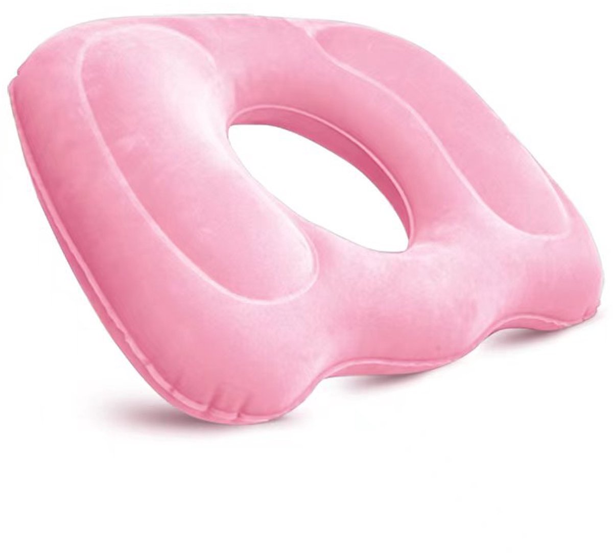 1 Opblaasbaar zitkussen - 46,7 cm x 40,5 cm x 12 cm Draagbaar kussen - Geschikt voor - Auto's - Stoelen - Rolstoelen - Krukjes etc. - Roze