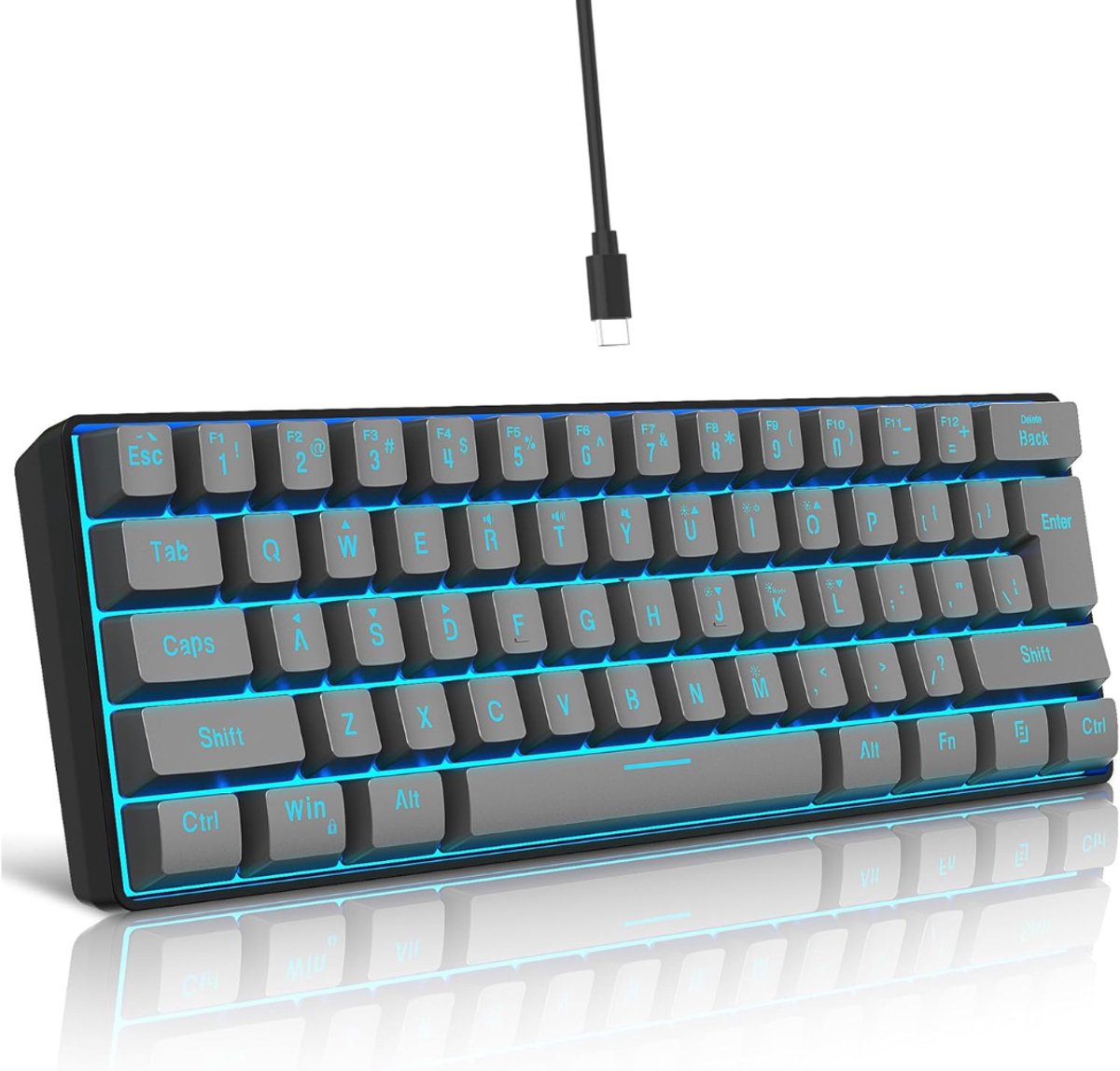 HEZIVO® Keyboard Gaming 60% - Mechanisch Toetsenbord - Ergonomisch - QWERTY - USB-C
