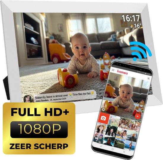 Denver Digitale Fotolijst 15.6 inch – XL – Full HD – Frameo App – Fotokader – Digitale fotolijsten – WiFi – 32GB – IPS Touchscreen – PFF1504