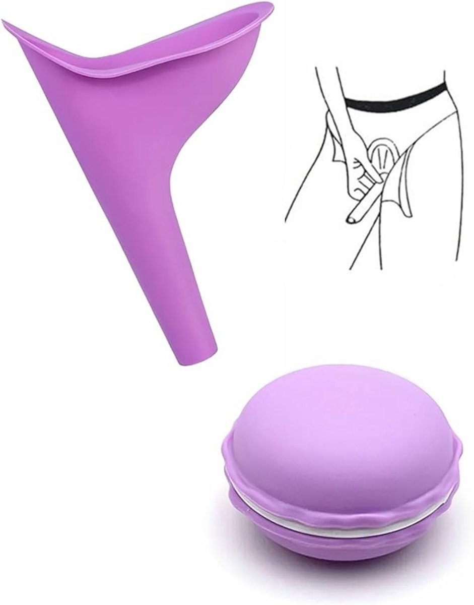 Herbruikbare Urine Trechter voor Vrouwen - Opvouwbaar & Draagbaar - Lila
