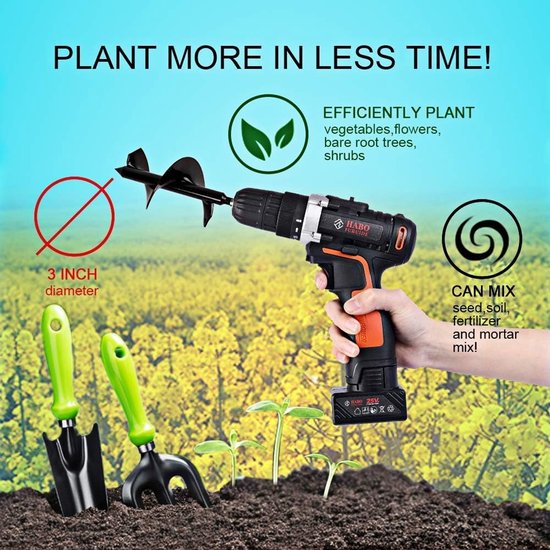 Multifunctionele Spiraalvormige Bollenplanter voor Elektrische Boormachine - Tuinboor voor Bollen en Plantgaten tot 61 cm Diep — afbeelding 3