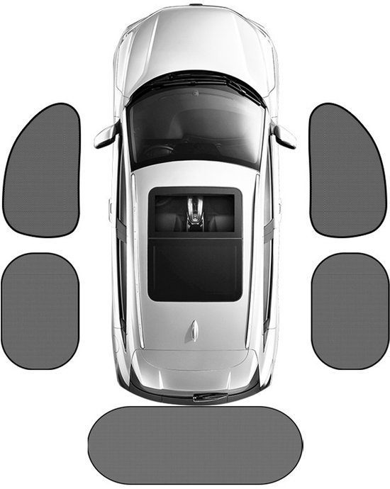 Autoraam Zonneschermen Zij- en Achterruit - Set van 5 - UV-werend Mesh - Antiverblinding - Universeel voor SUV en Minivan - Eenvoudige Zuignapmontage — afbeelding 2