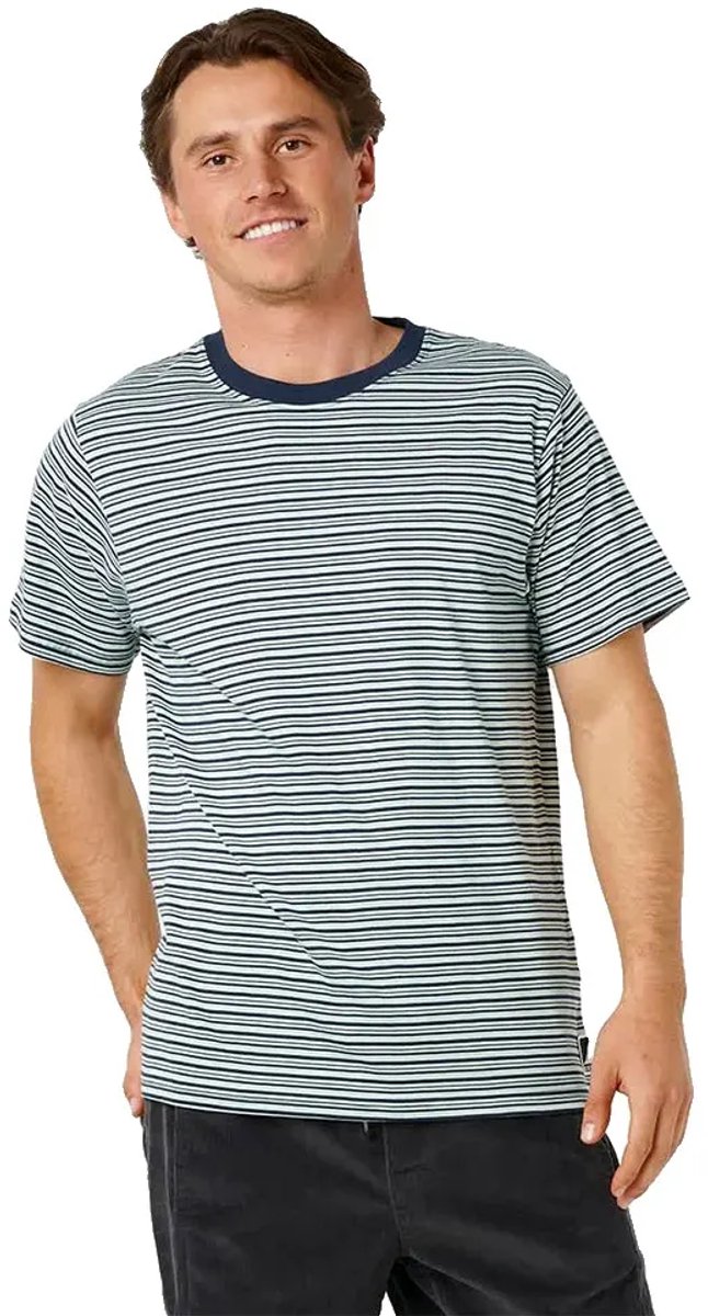 Rip Curl Aots Stripe T-shirt Met Korte Mouwen S Man Blauw