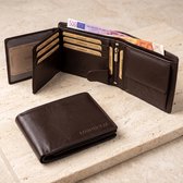 Lundholm luxe leren heren portemonnee heren leer RFID bruin - RFID anti skim bescherming portefeuille heren leer - billfold - mannen cadeautjes