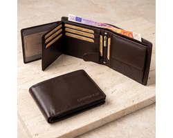 Lundholm luxe leren heren portemonnee heren leer RFID bru...