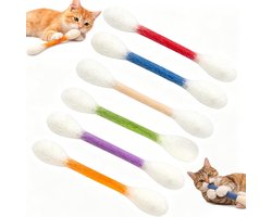 longziming - Kattenkruid Speelgoed - Catnip Kauw Speelgoed - Interactieve Katten Stokjes - Premium Wolvelts En Polyestervezelvulling - Slijtvast En Veilig - Ideaal Voor Actief Spelen En Energieafvoer - 6 Stuks
