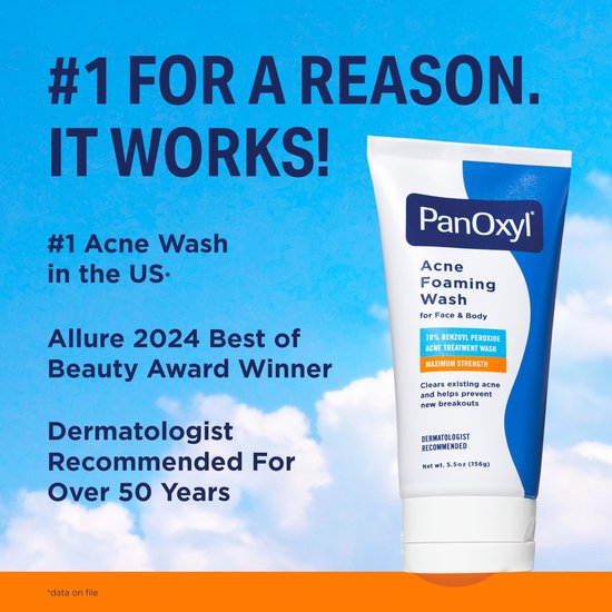 Acne Foaming Wash,Daily Face and Body Cleanser, 156 g