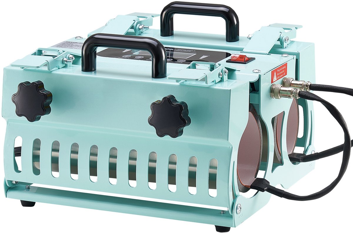 Sublimatie Tumbler Warmtepersmachine 2 Stations voor 4 Bekers Tegelijk - Mokpers voor Rechte Bekers Mokken Flessen 11 tot 30 oz - Instelbare Druk en Temperatuur - 1100W
