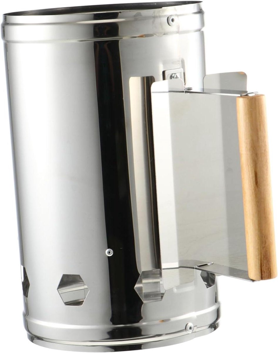 Barbecue Starter - Houtskool Starter - Snel Grillen - Hittebestendig Handvat - 27.5 cm - Zilver