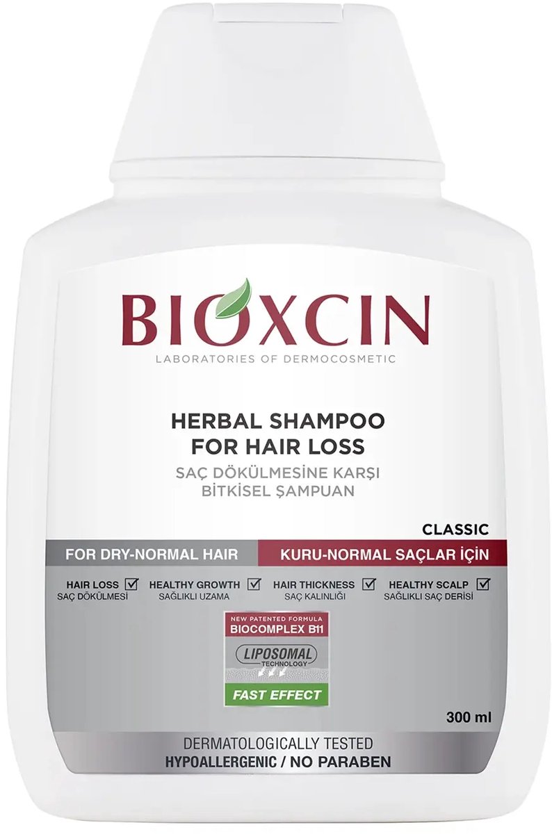 Bioxsine (Bioxcin) Dermagen Shampoo voor Haaruitval 300 ml voor Droog/Normaal Haar - Herbal shampoo-Bio shampoo-bioxsine -haarverzorging - Shampoo