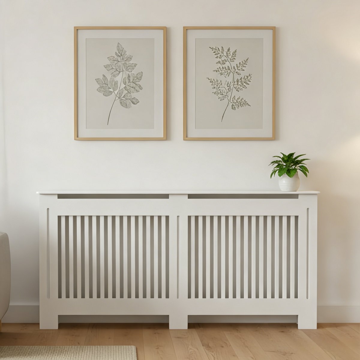 FATIVO Radiatorombouw - radiatoromkasting - Verwarmingsombouw - 152x19x92 cm - Wit